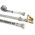 Us Cargo Control 2" x 16' Gray E-Track Ratchet Strap w/ Double-Fitted End 5316SEFCLE-GRY